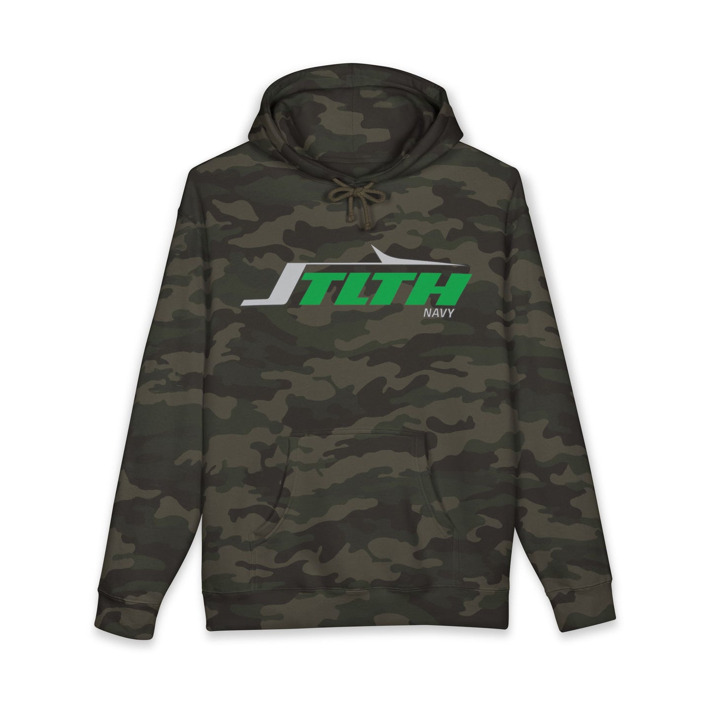 STLTH Navy Logo Hoodie – Retro Racing Graphic Pullover