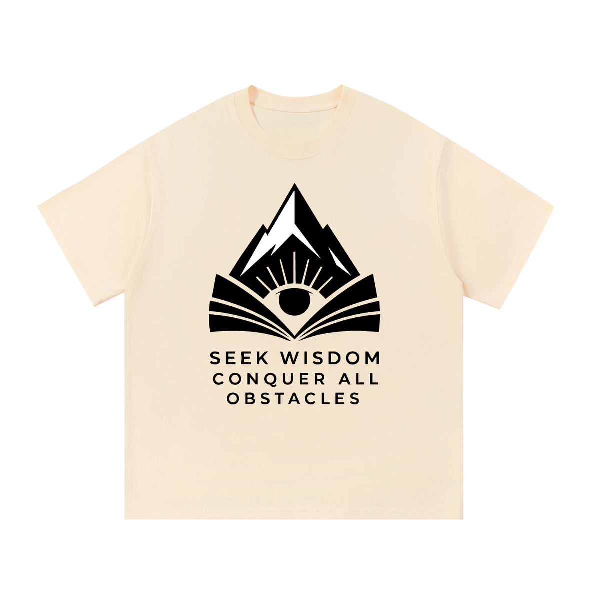 Seek Wisdom Conquer all Obstacles Mountain Peaks Essential Cotton T-Shirt