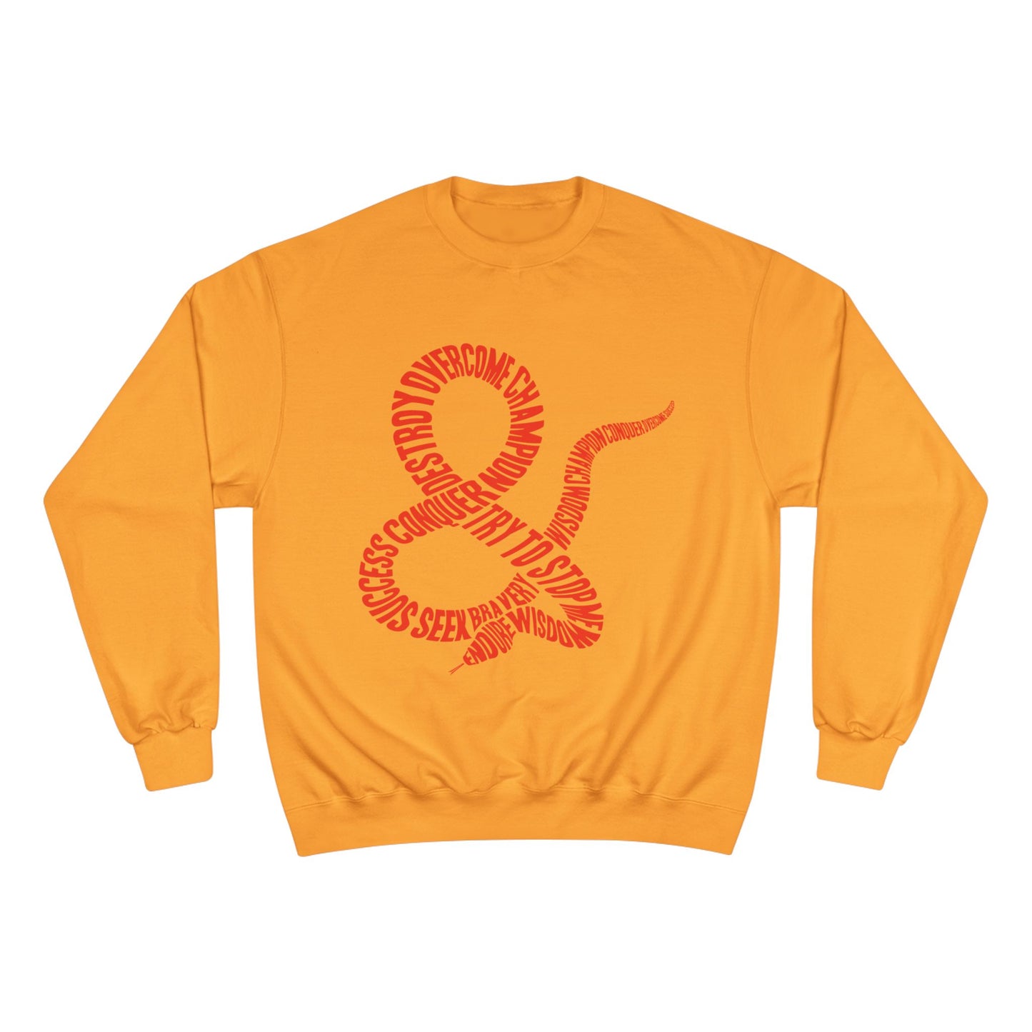 Champion Sweatshirt — Red Ampersand Snake Typography Crewneck