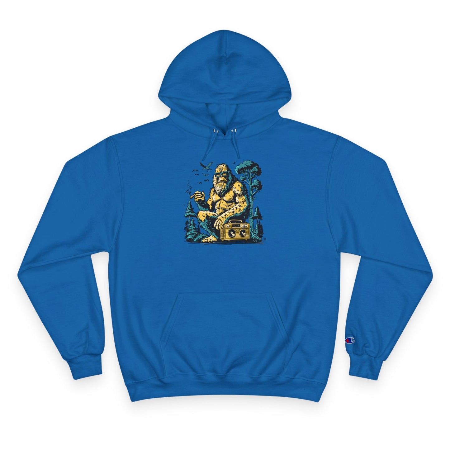 Champion Hoodie - Vintage Surfing Statue Graphic Pullover