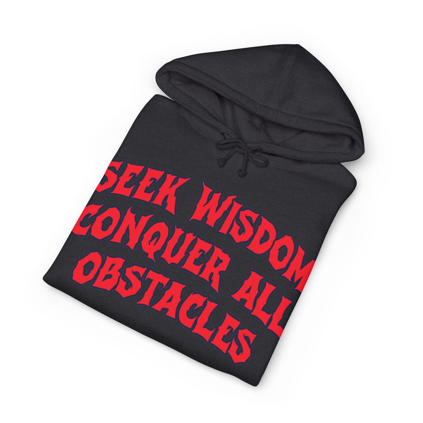 Seek Wisdom Conquer All Obstacles Hoodie — Motivational Graphic Sweatshirt
