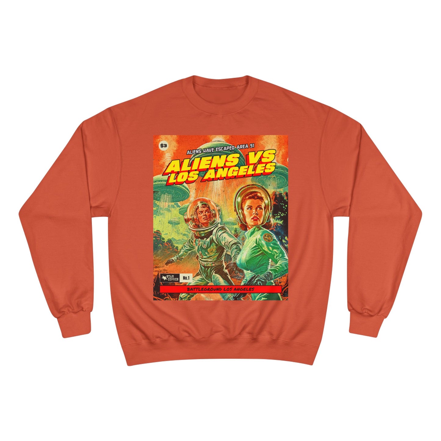 Aliens vs Los Angeles Sweatshirt — Retro Sci‑Fi Graphic Crewneck