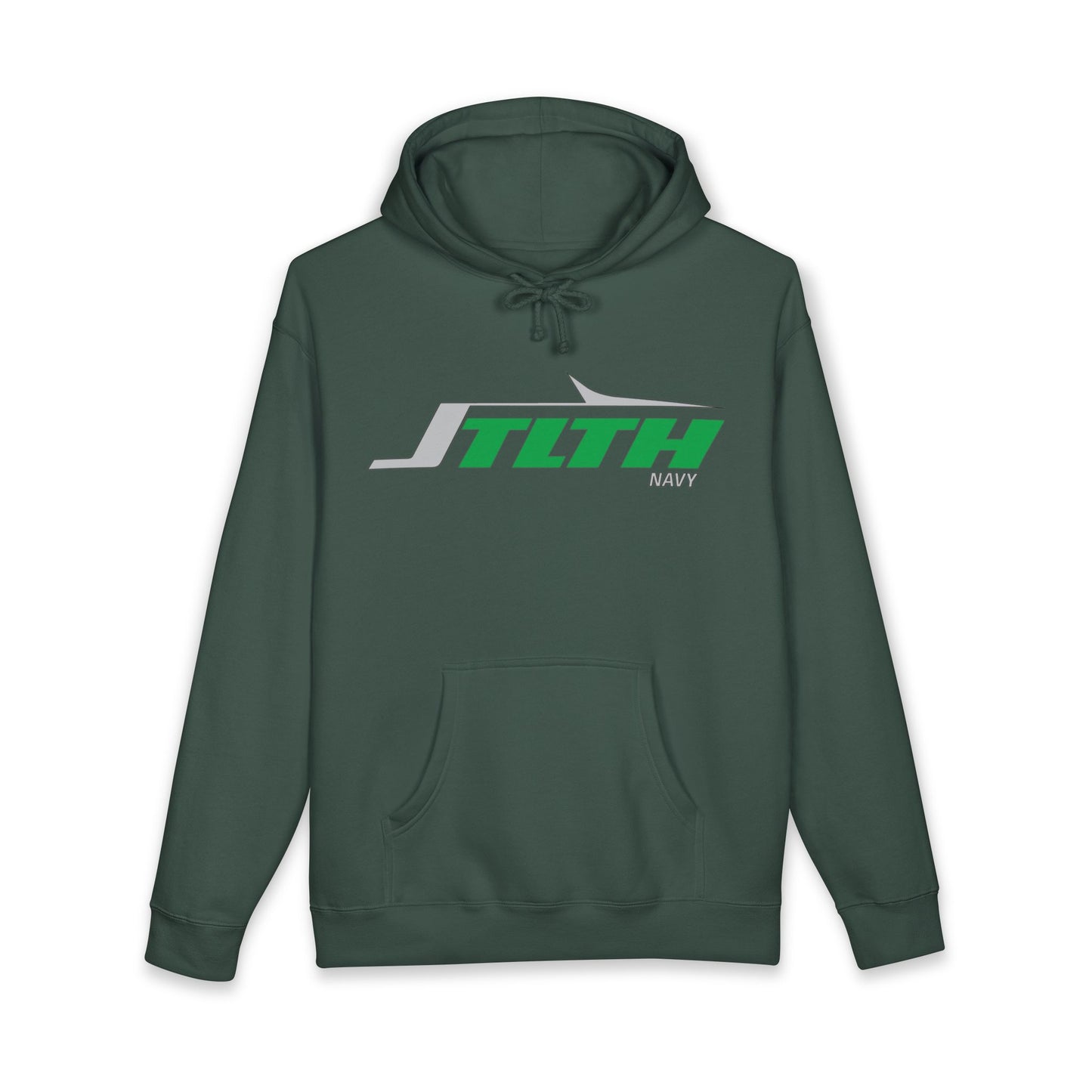 STLTH Navy Logo Hoodie – Retro Racing Graphic Pullover