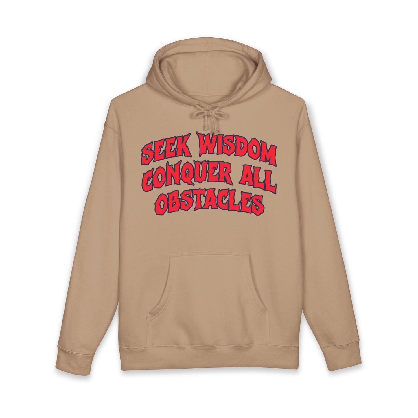 Seek Wisdom Conquer All Obstacles Hoodie — Motivational Graphic Sweatshirt