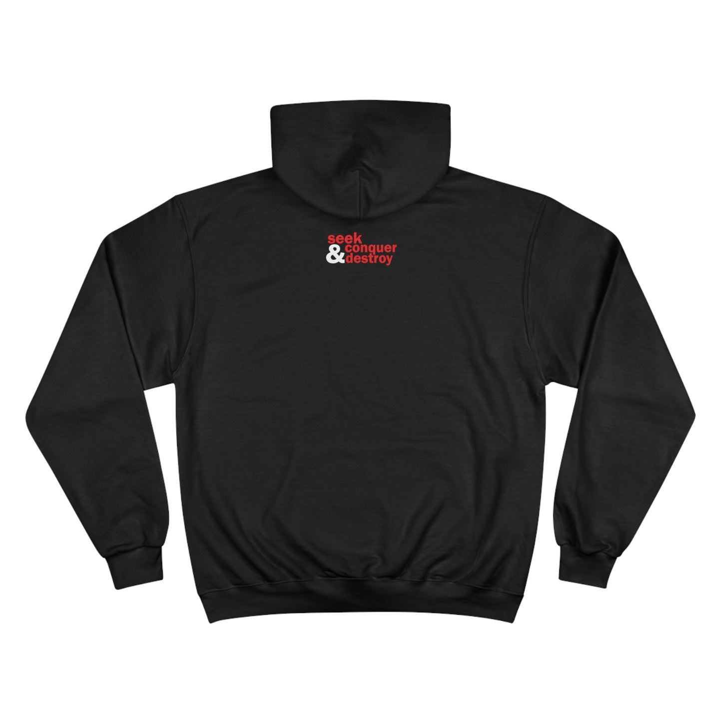 Eye of the Beholder Seek Conquer & Destroy Aim High Champion Hoodie