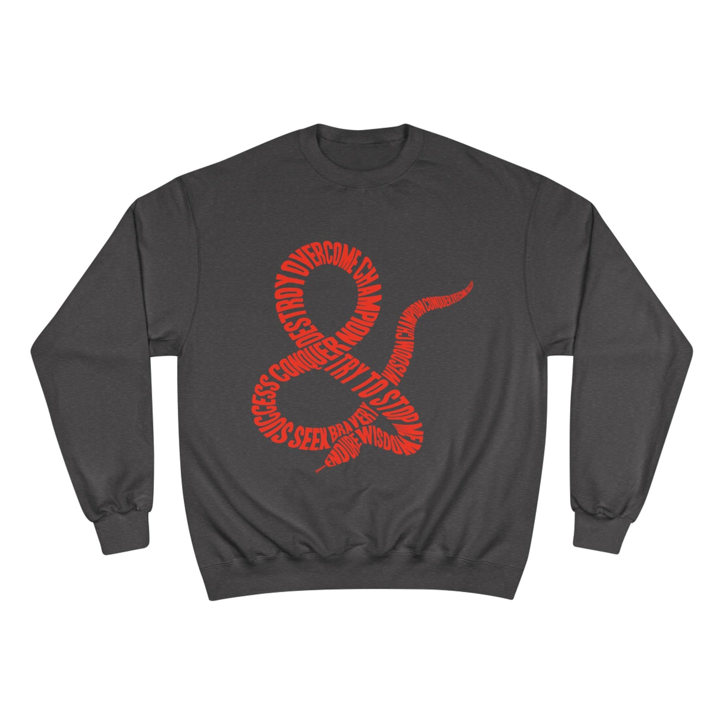Champion Sweatshirt — Red Ampersand Snake Typography Crewneck