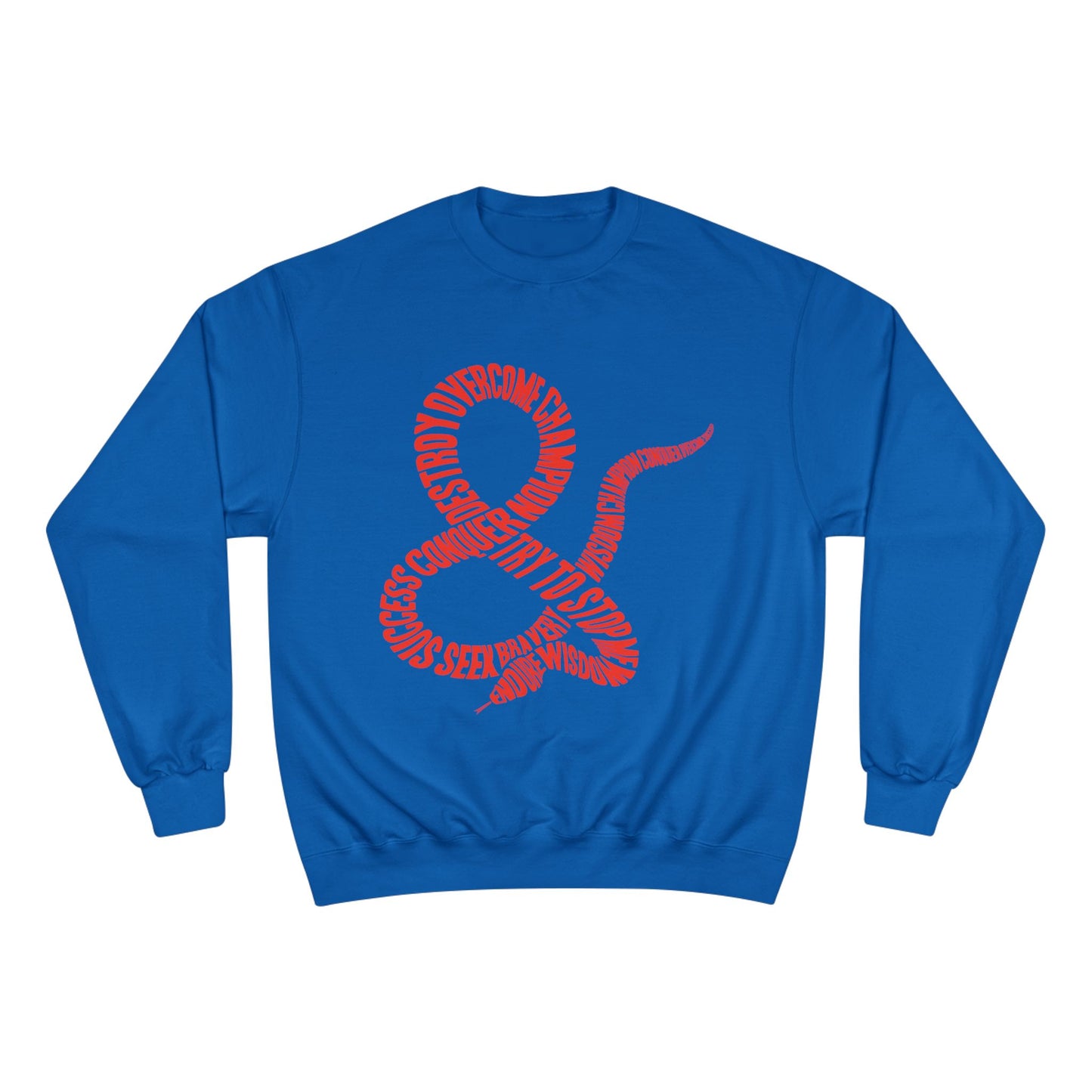 Champion Sweatshirt — Red Ampersand Snake Typography Crewneck