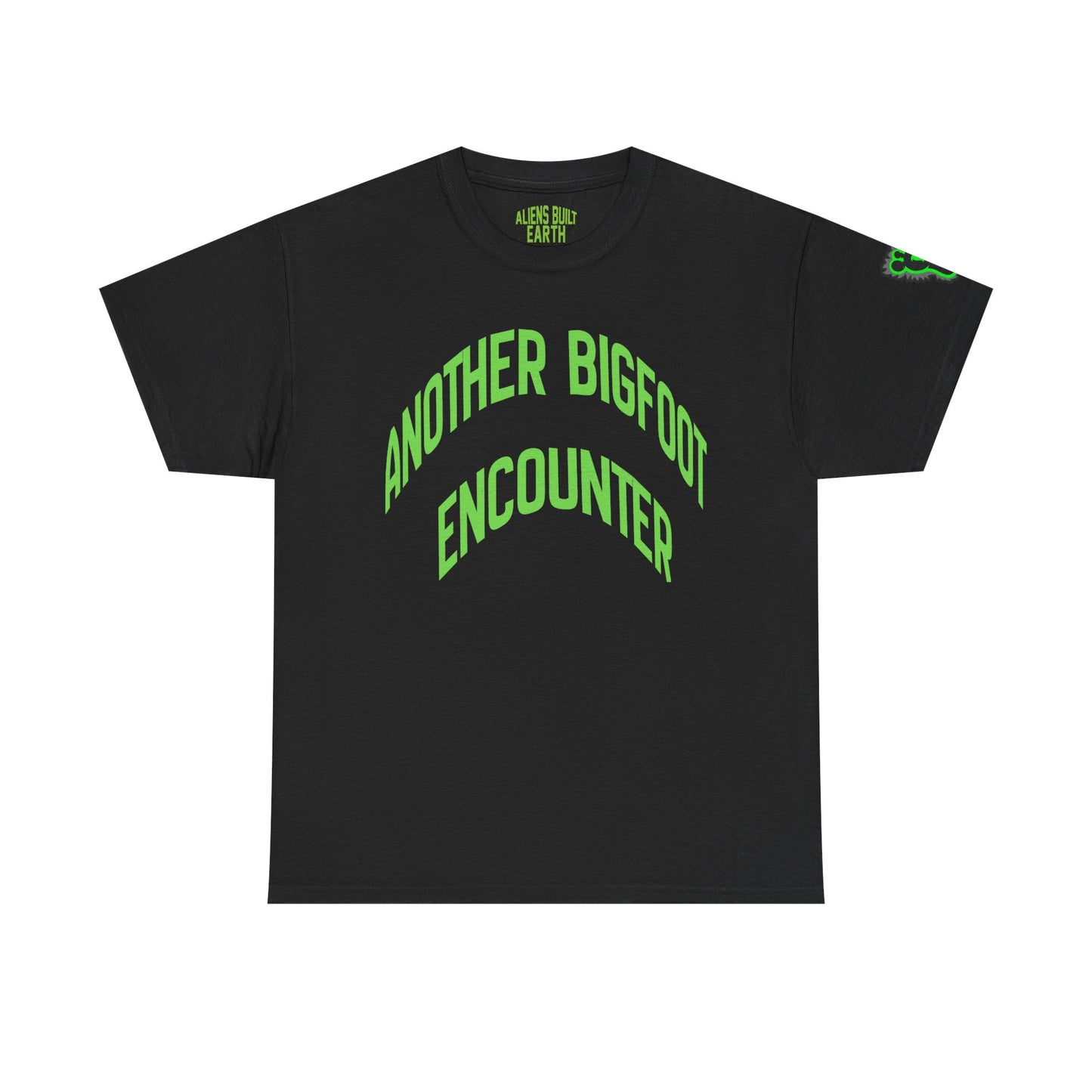 Bigfoot Encounter Tee — Neon Green Cryptid Graphic T-Shirt