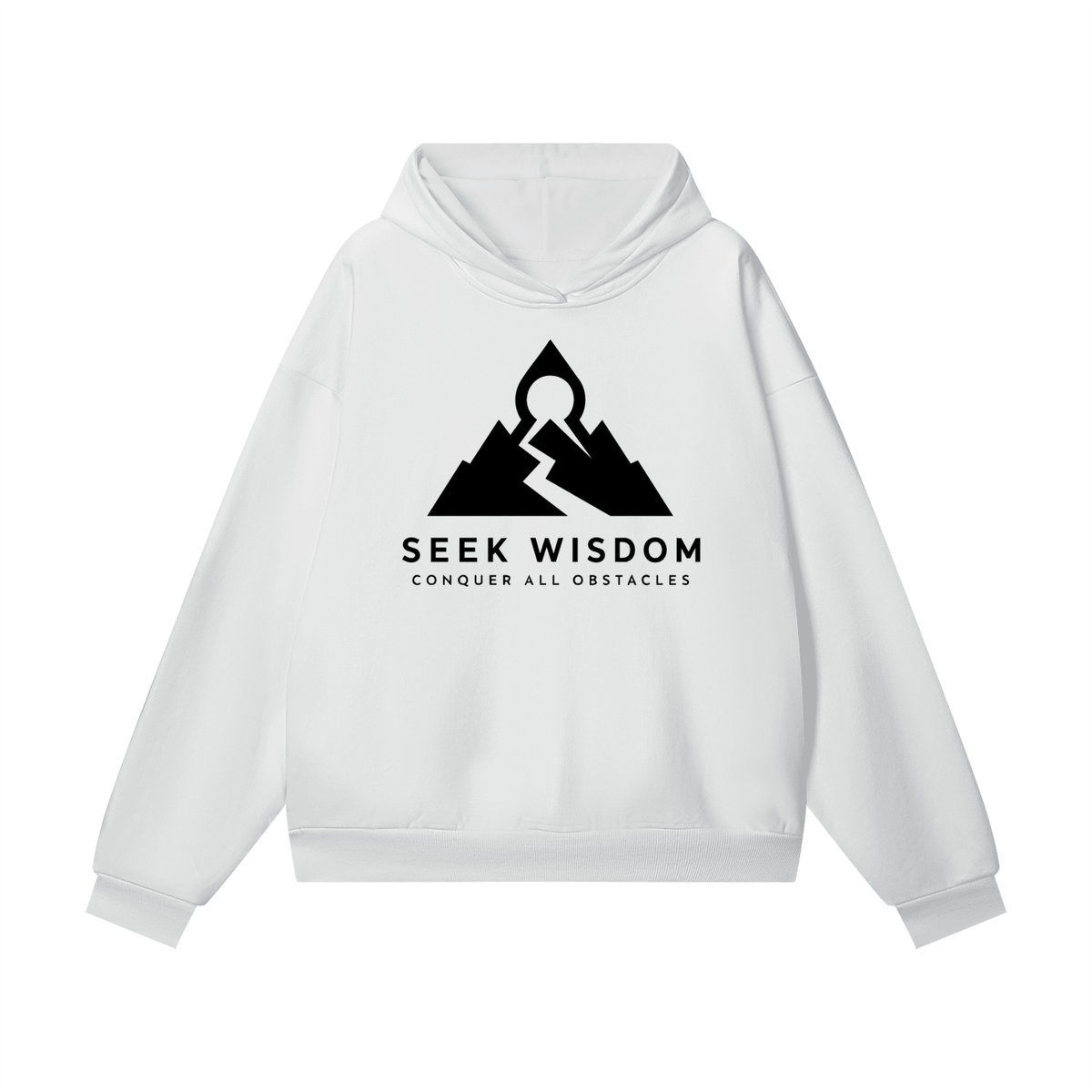 Seek Wisdom Conquer all Obstacles Heavyweight Hidden Pocket Fleece Hoodie