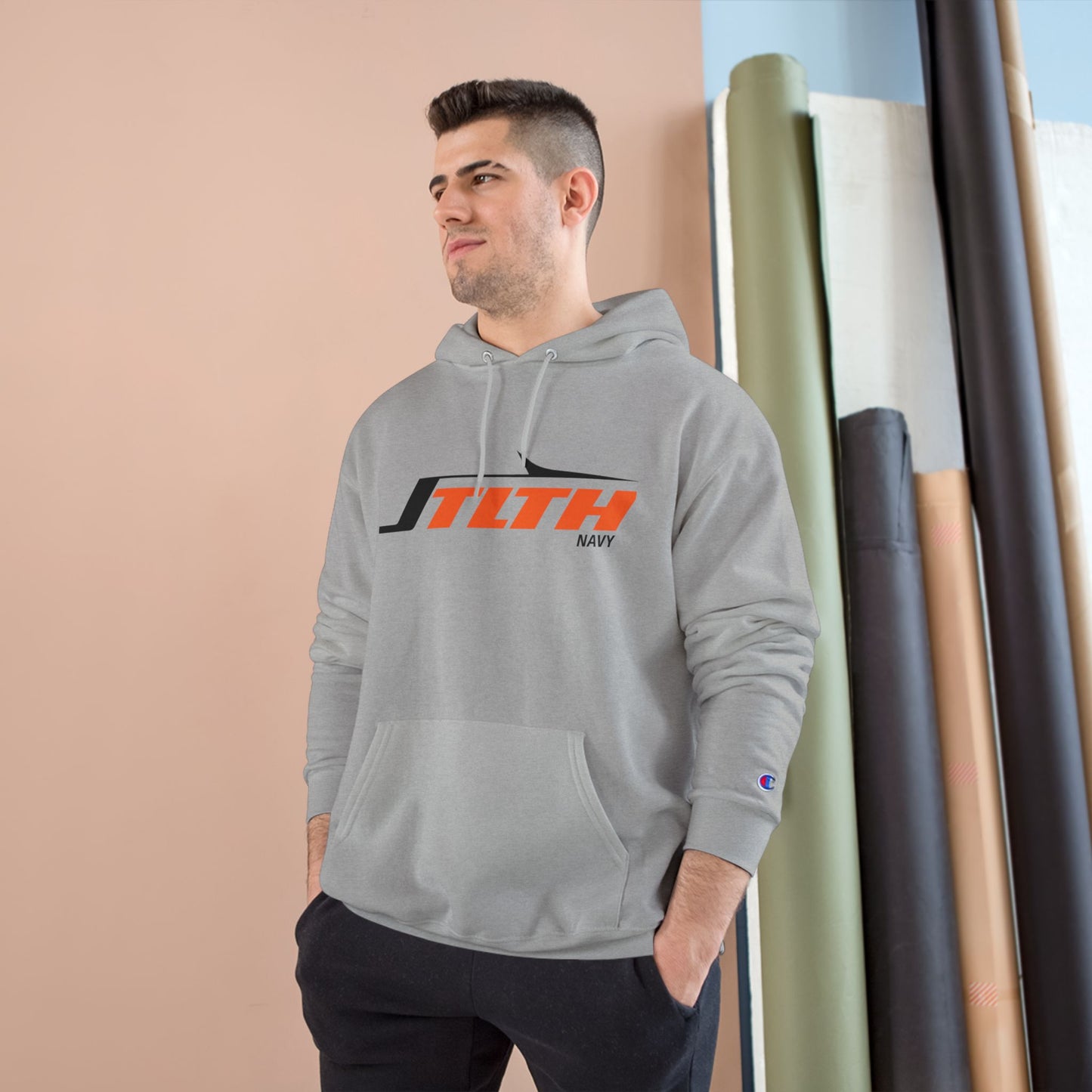 Champion Hoodie — SLTH Navy Racing Logo Pullover