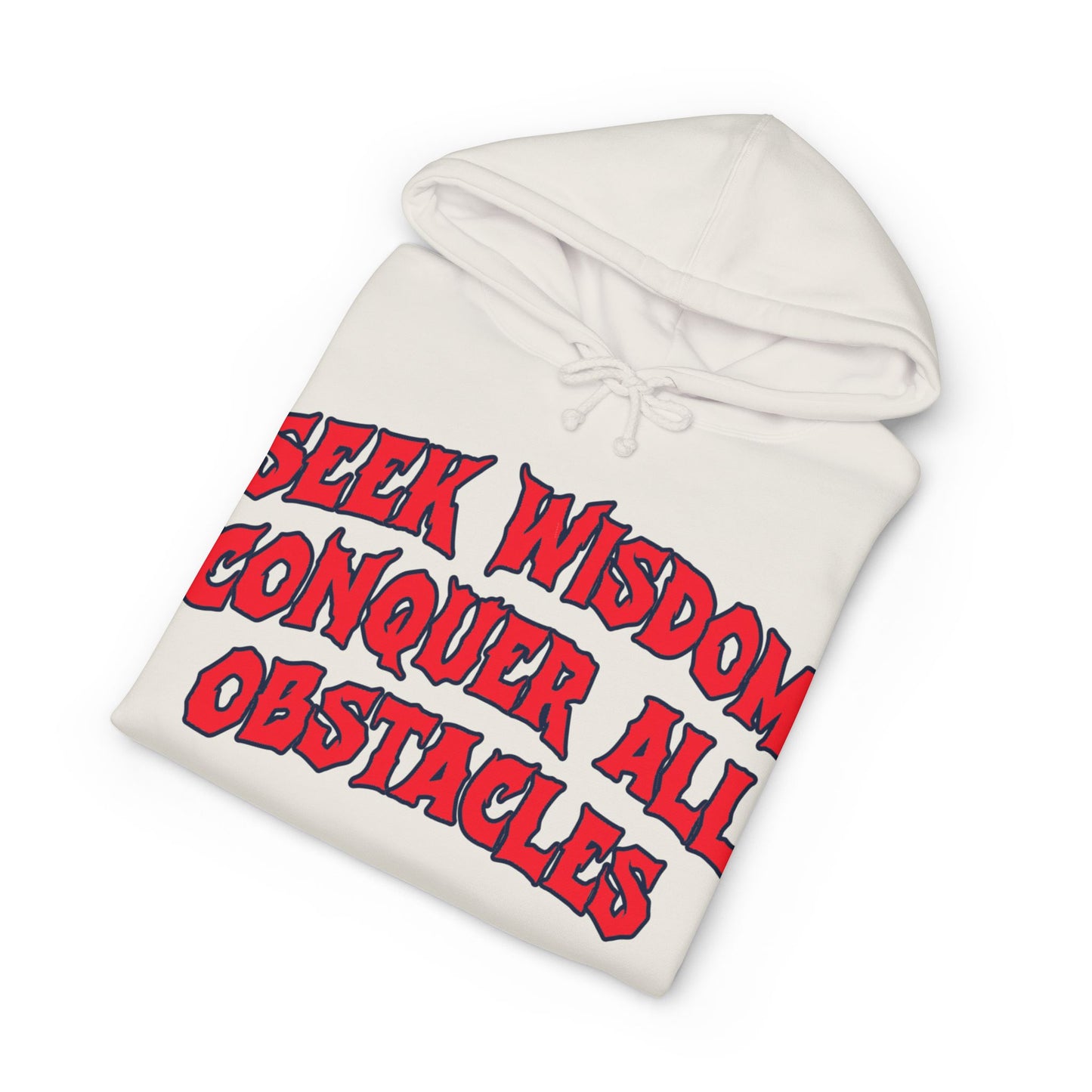 Seek Wisdom Conquer All Obstacles Hoodie — Motivational Graphic Sweatshirt