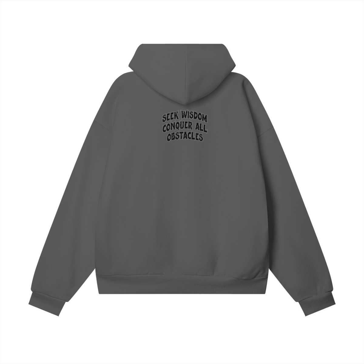 Seek Wisdom Conquer all Obstacles Heavyweight Hidden Pocket Fleece Hoodie