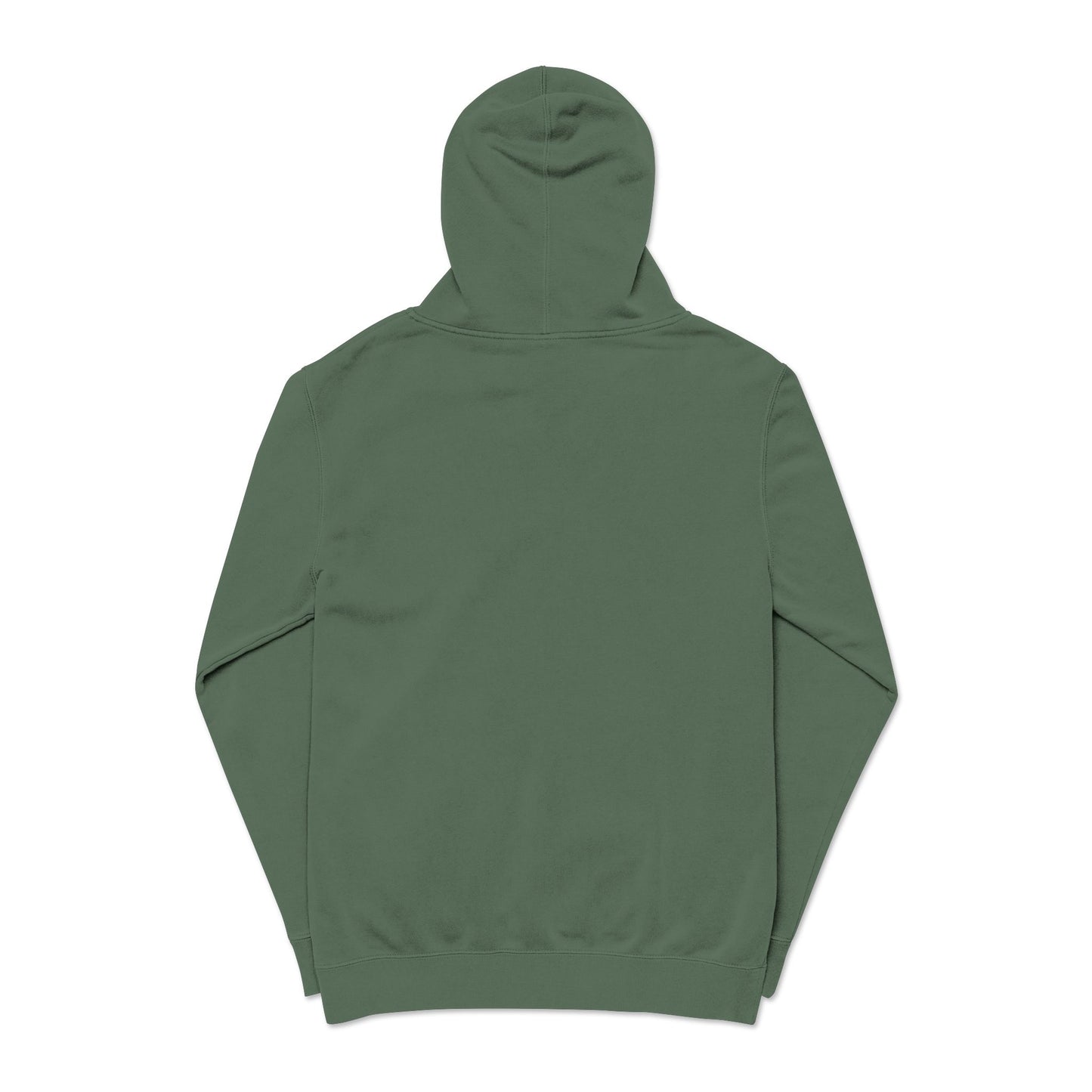 Embroidered Olive Pigment-Dyed Hoodie — Subtle Script Streetwear