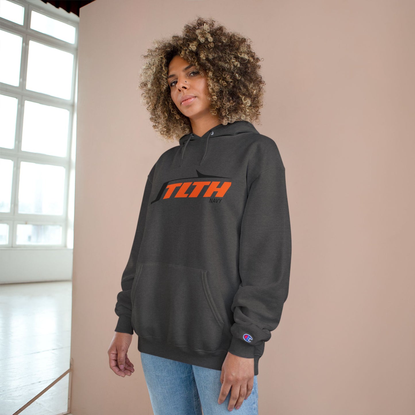 Champion Hoodie — SLTH Navy Racing Logo Pullover