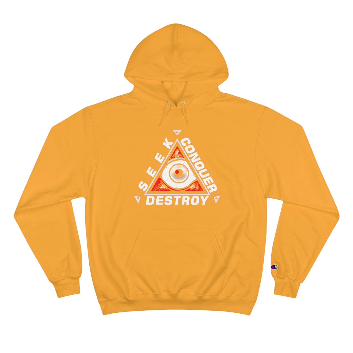 Eye of the Beholder Seek Conquer & Destroy Aim High Champion Hoodie
