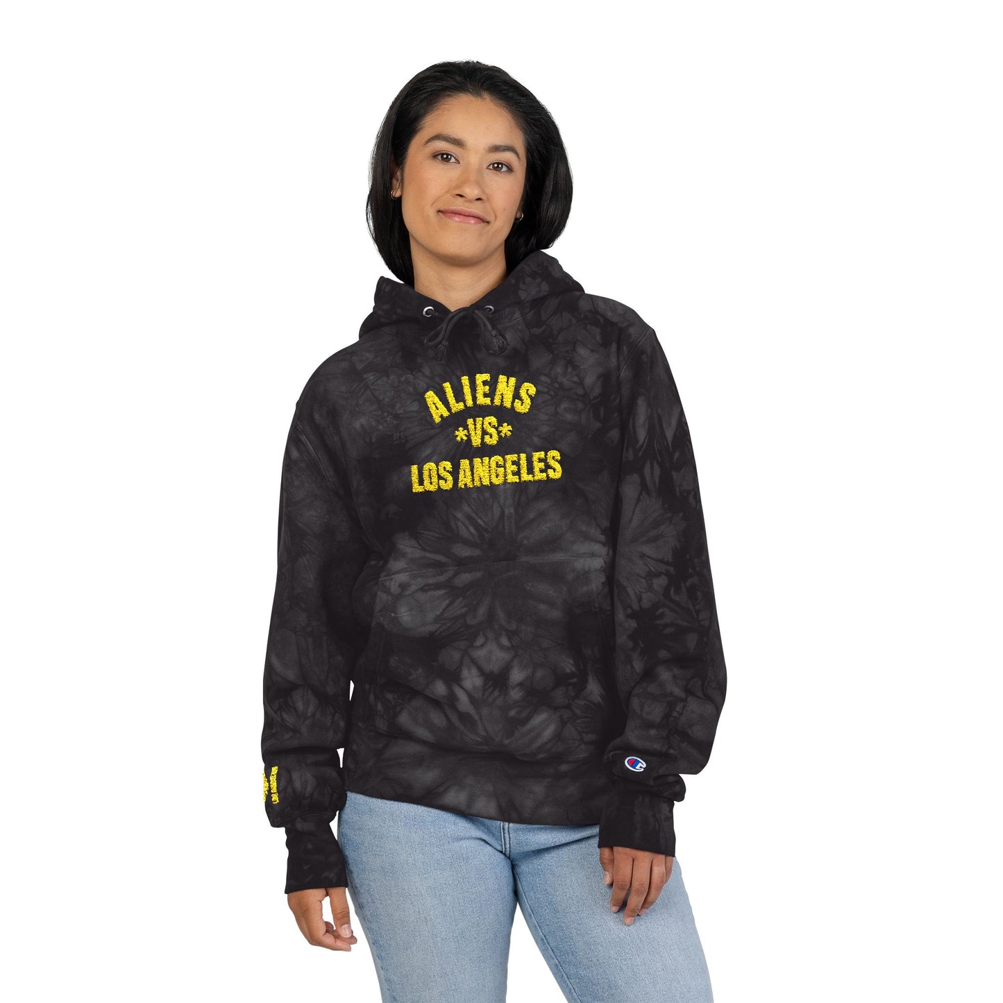 Aliens Los Angeles Embroidered Tie-Dye Hoodie