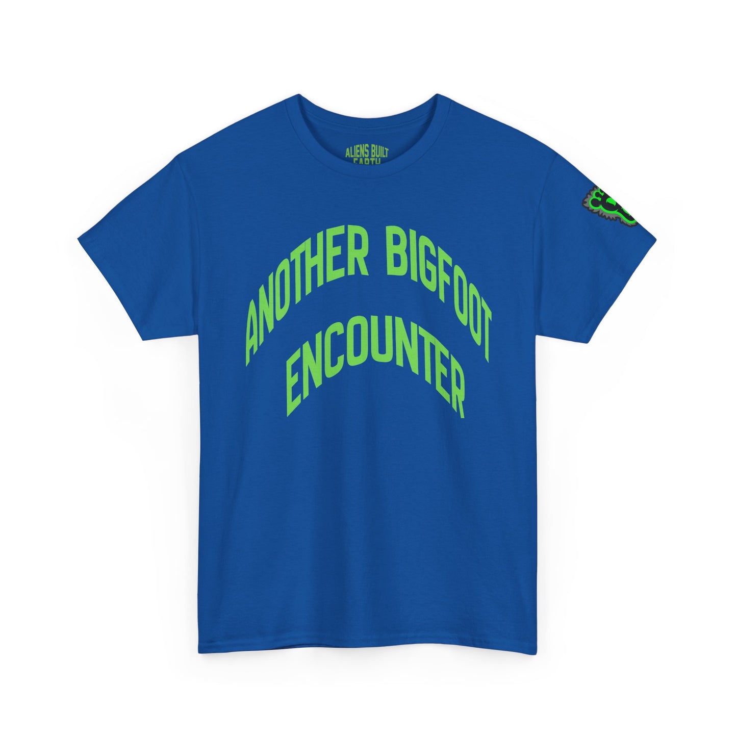 Bigfoot Encounter Tee — Neon Green Cryptid Graphic T-Shirt