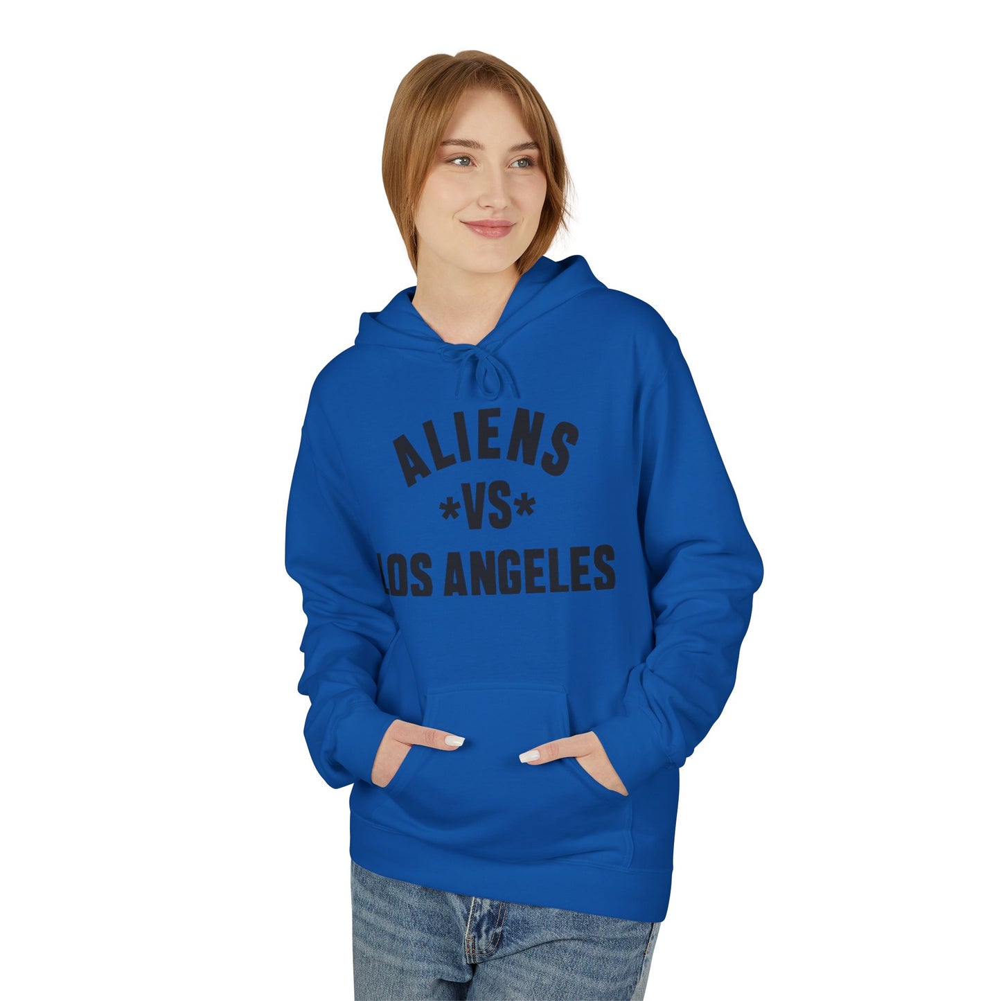 Aliens vs Los Angeles Hoodie — Vintage Sci‑Fi LA Graphic Pullover
