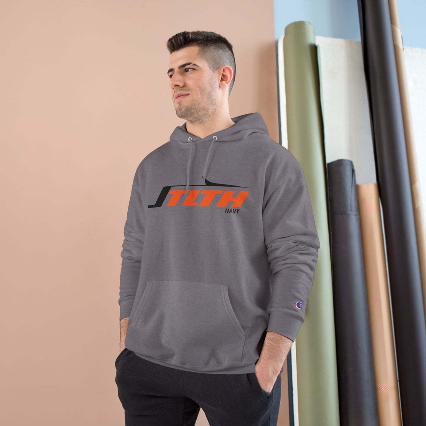 Champion Hoodie — SLTH Navy Racing Logo Pullover