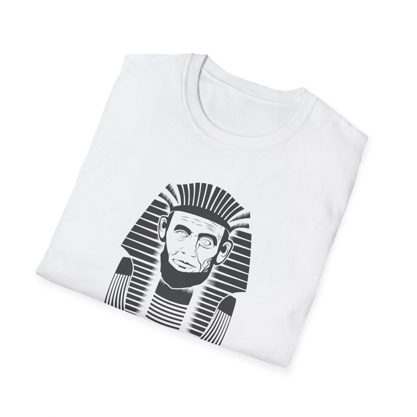 Unisex Softstyle T-Shirt - Alien Pharaoh Graphic Tee - Perfect for Casual Wear and Sci-Fi Lovers