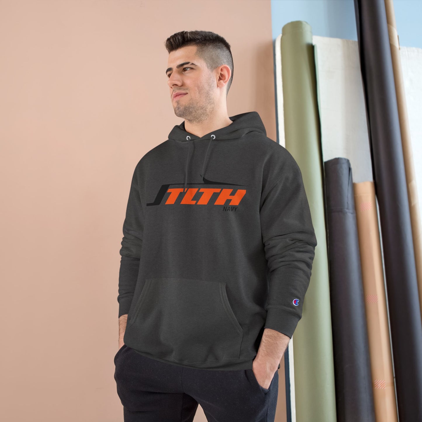 Champion Hoodie — SLTH Navy Racing Logo Pullover