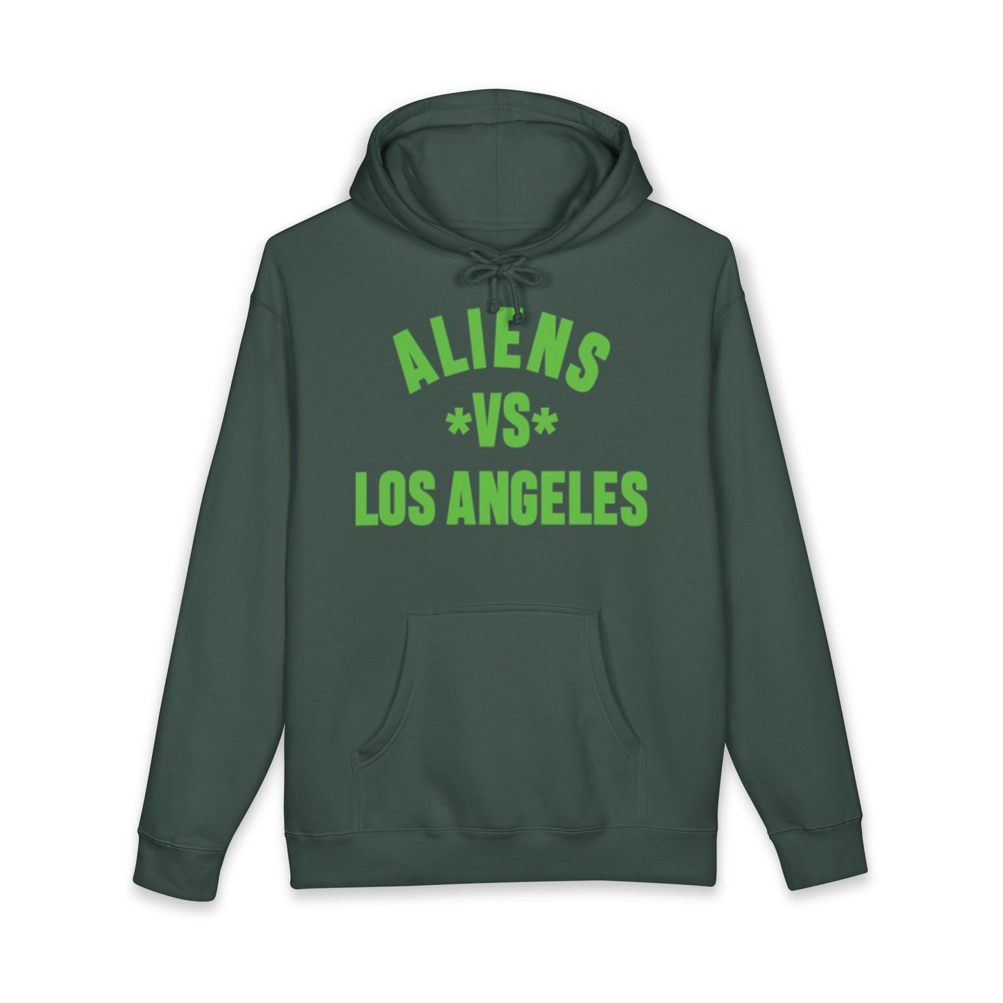 Aliens vs Los Angeles Hoodie — Retro Green Graphic Alien Hoodie
