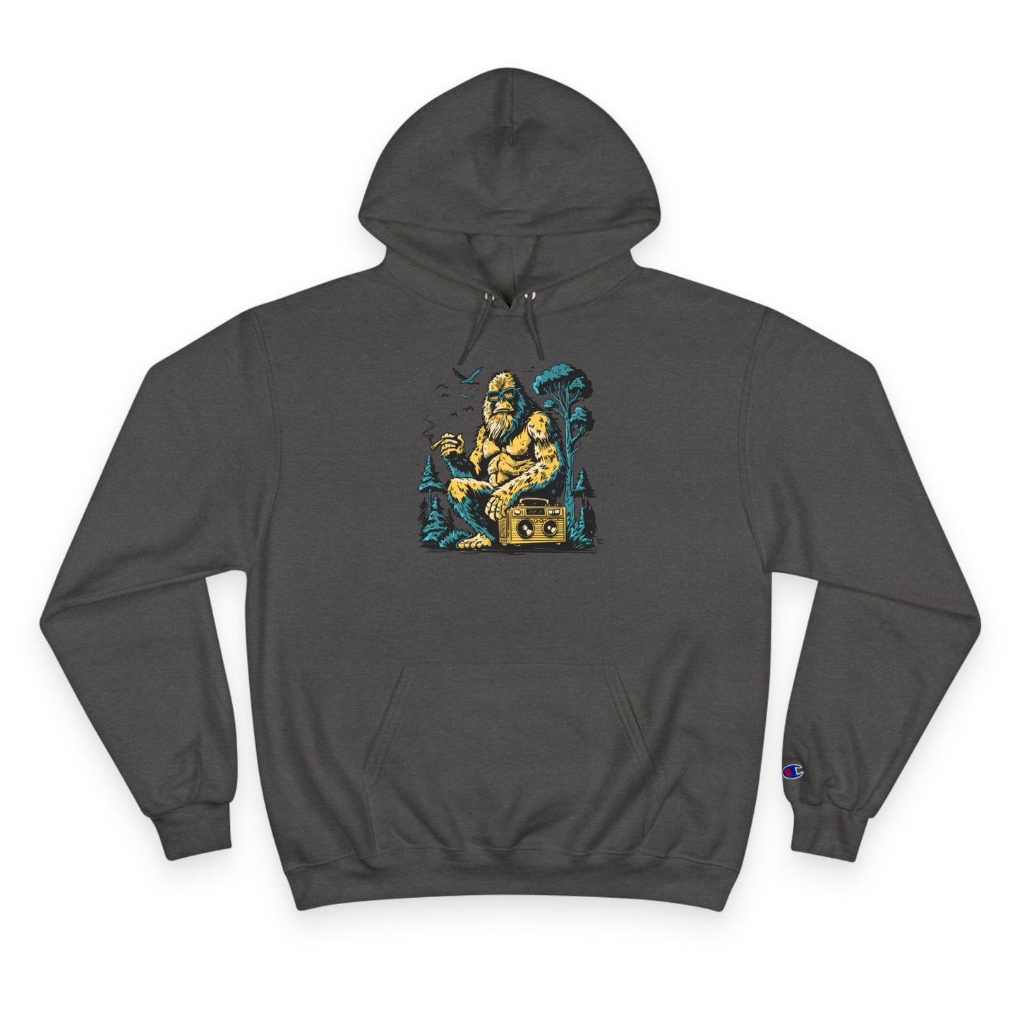Champion Hoodie - Vintage Surfing Statue Graphic Pullover