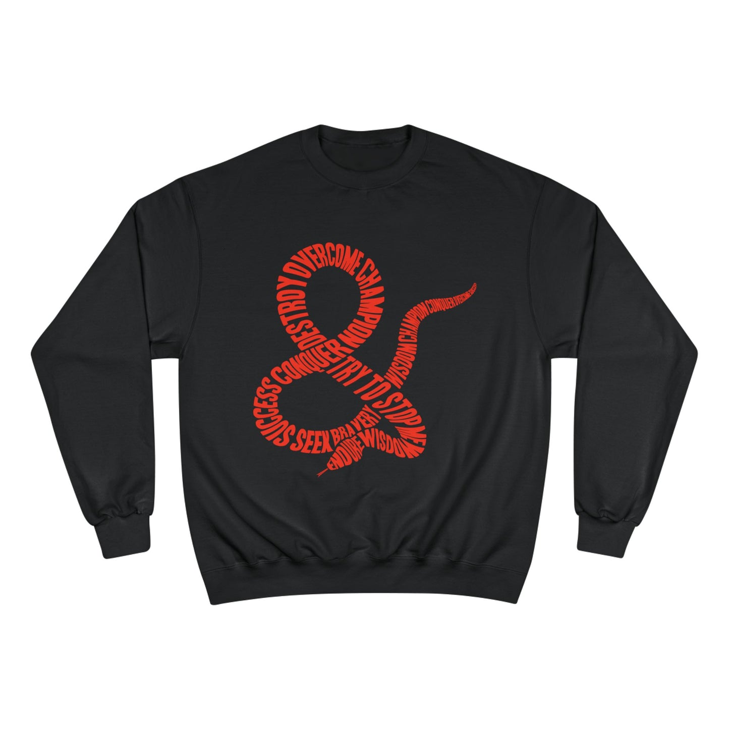 Champion Sweatshirt — Red Ampersand Snake Typography Crewneck