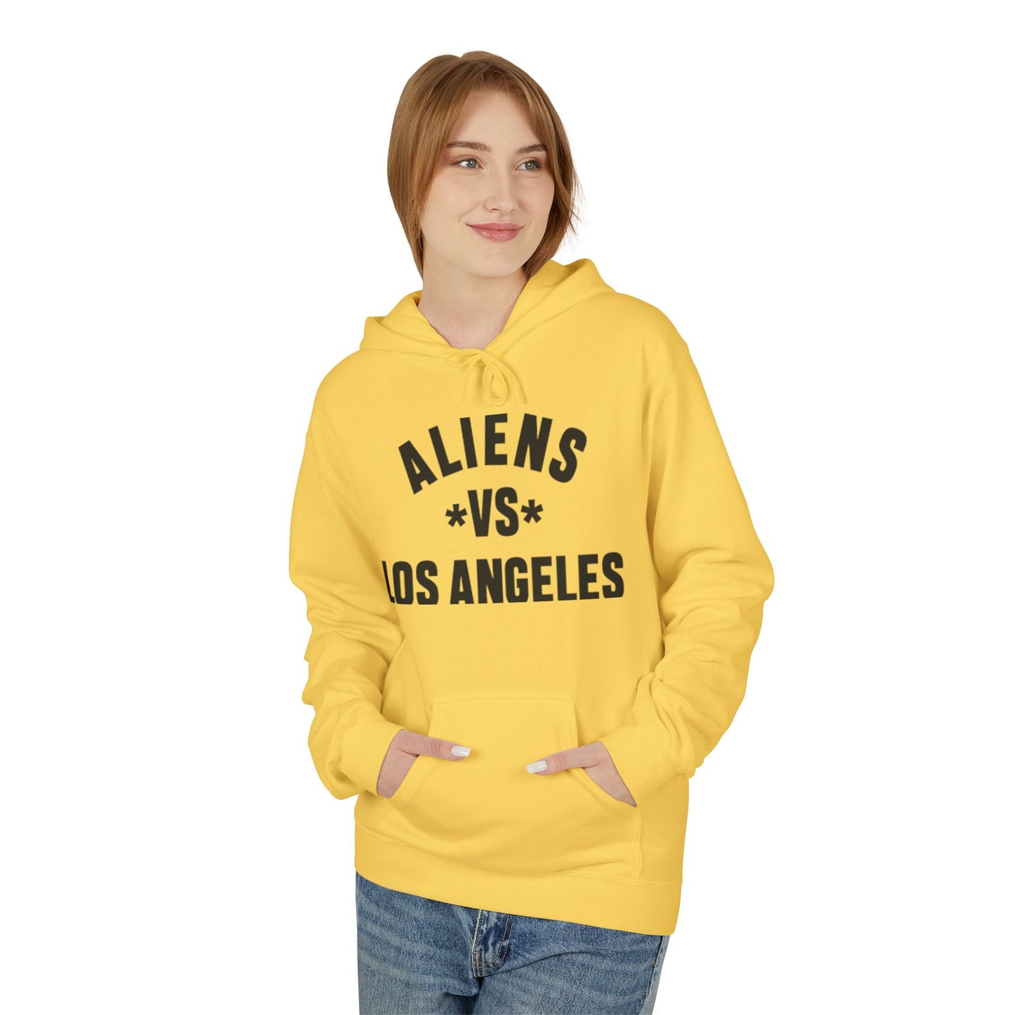 Aliens vs Los Angeles Hoodie — Vintage Sci‑Fi LA Graphic Pullover