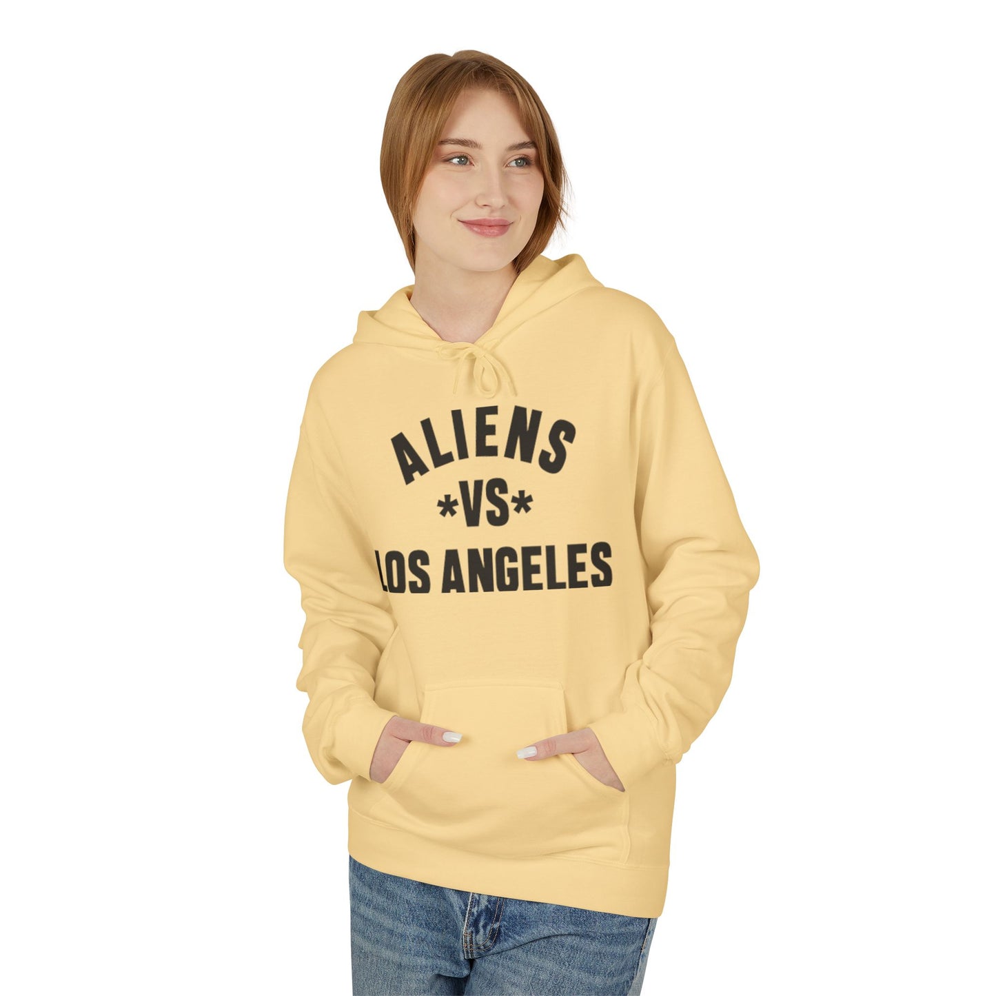Aliens vs Los Angeles Hoodie — Vintage Sci‑Fi LA Graphic Pullover