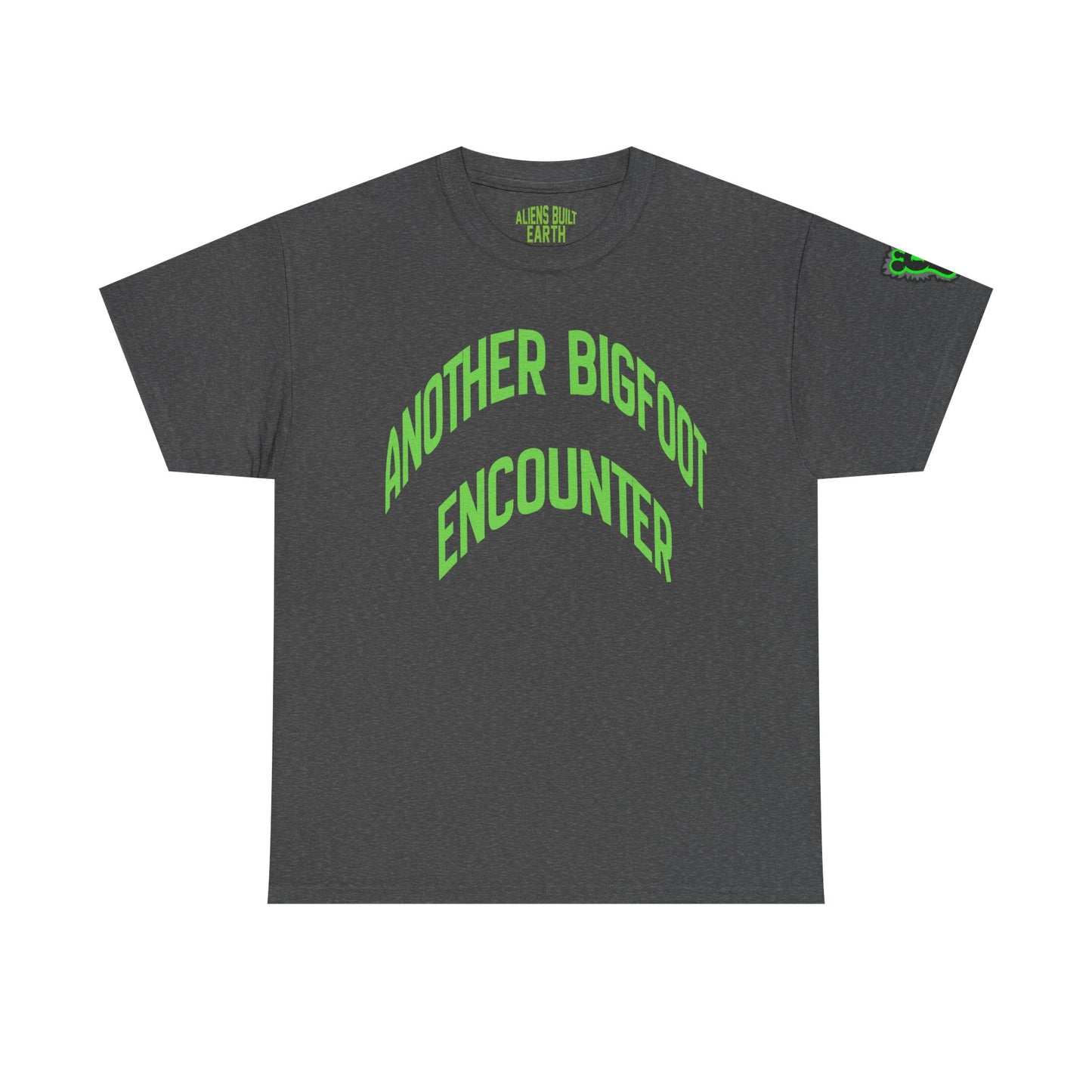 Bigfoot Encounter Tee — Neon Green Cryptid Graphic T-Shirt