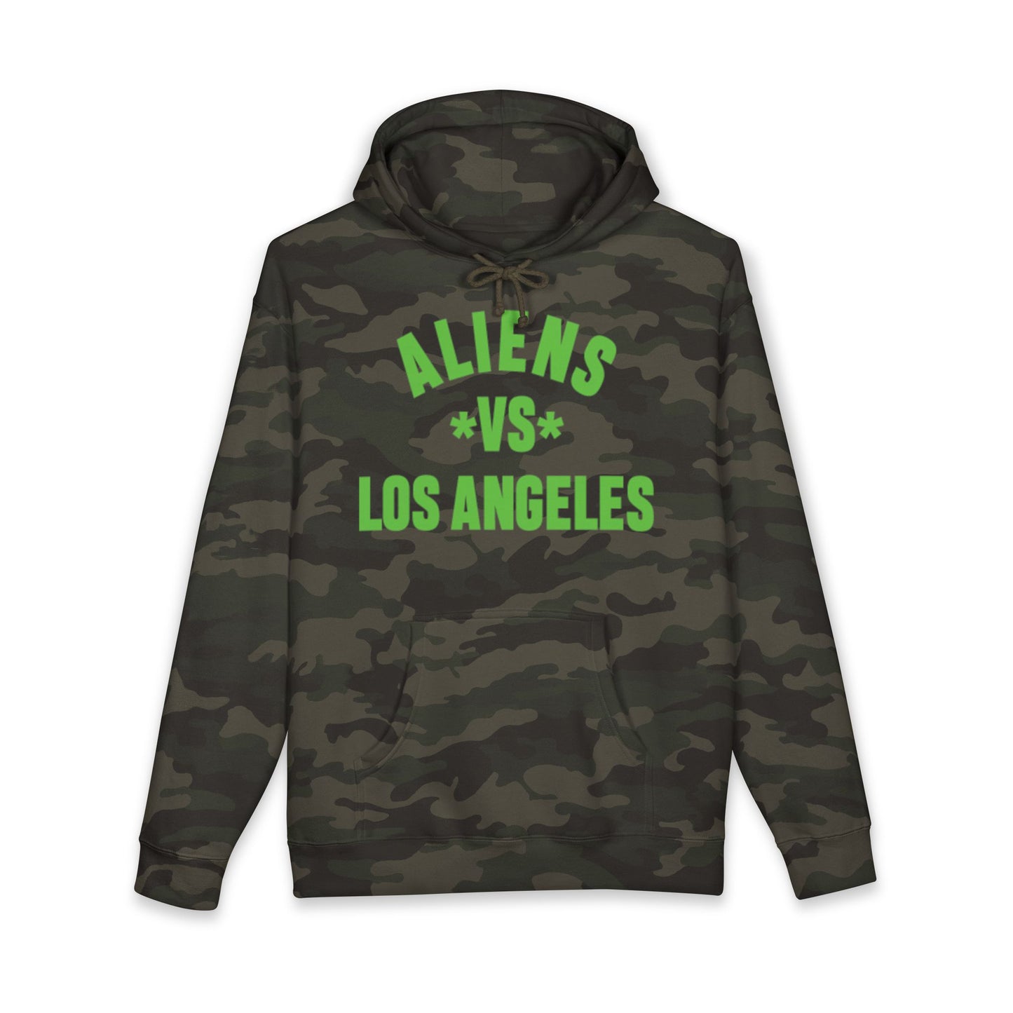 Aliens vs Los Angeles Hoodie — Retro Green Graphic Alien Hoodie