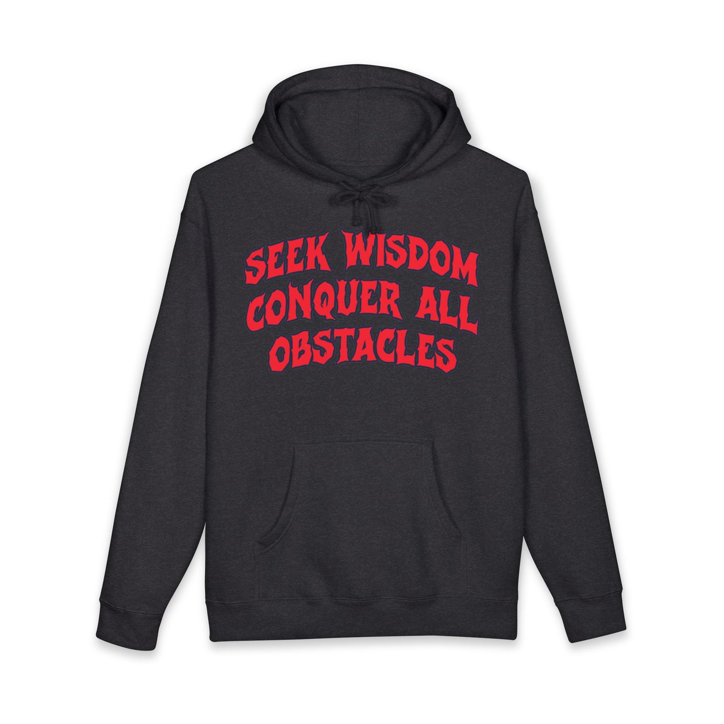 Seek Wisdom Conquer All Obstacles Hoodie — Motivational Graphic Sweatshirt