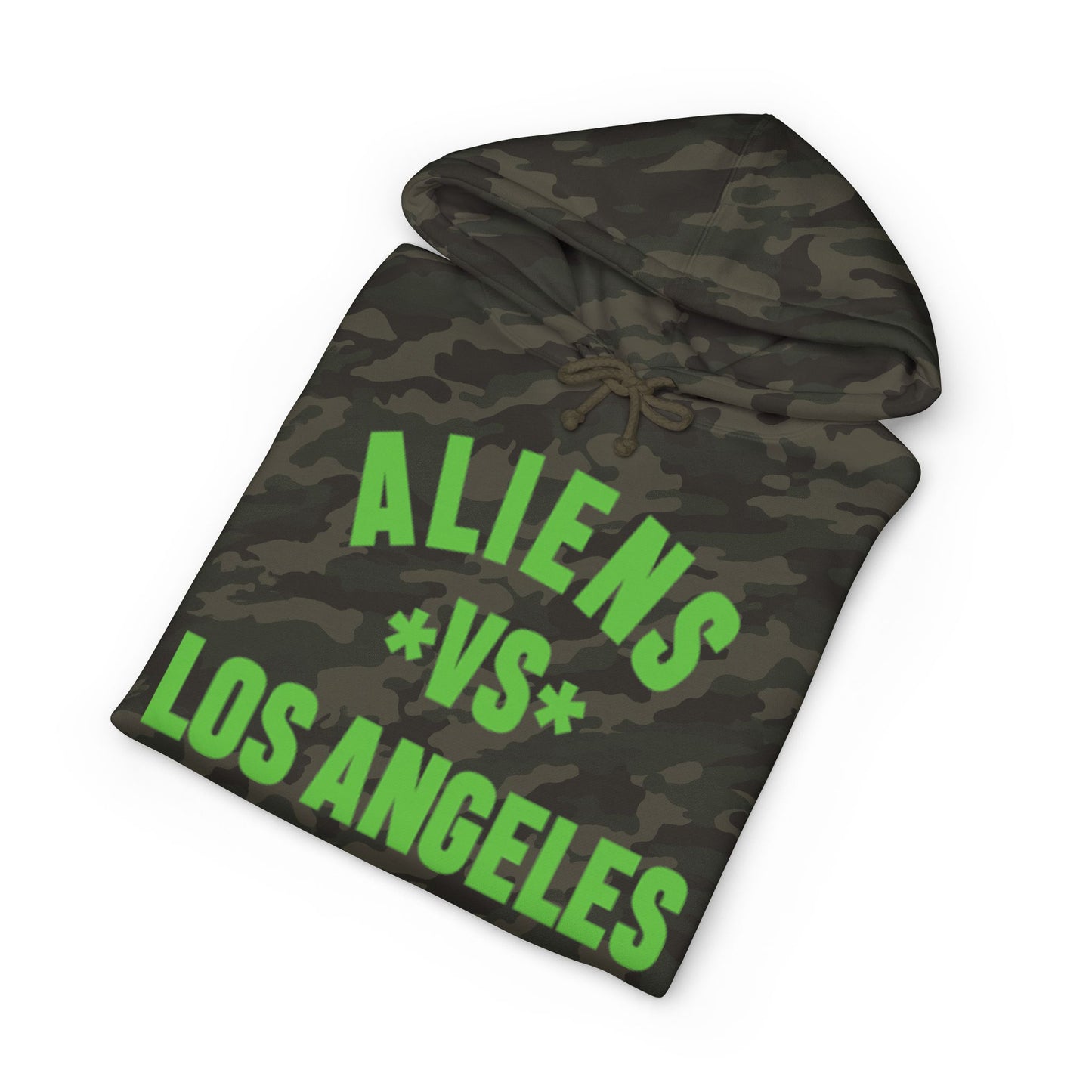 Aliens vs Los Angeles Hoodie — Retro Green Graphic Alien Hoodie