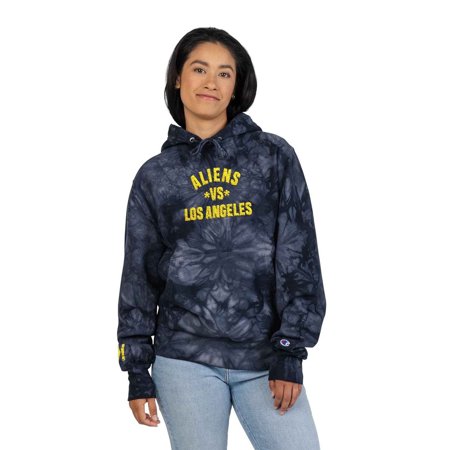 Aliens Los Angeles Embroidered Tie-Dye Hoodie