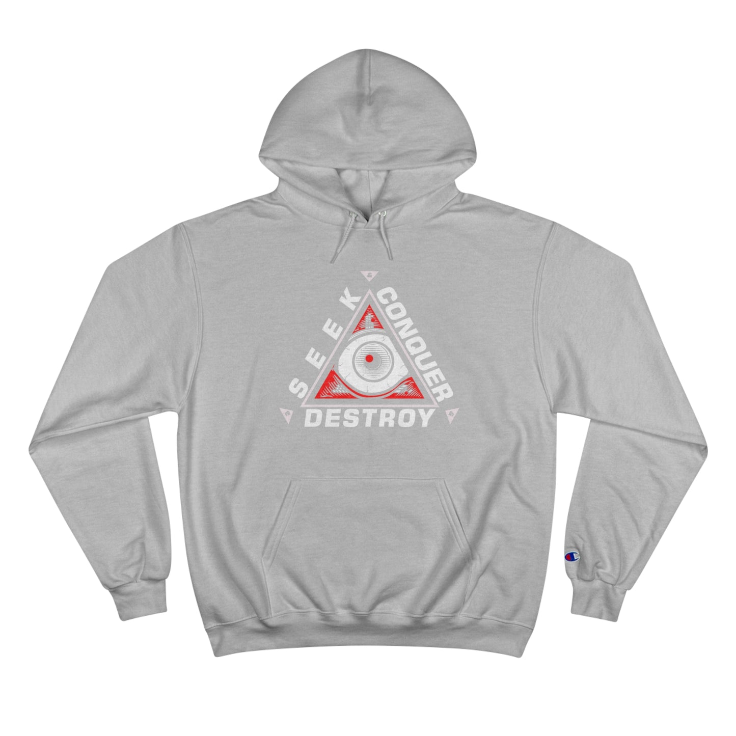 Eye of the Beholder Seek Conquer & Destroy Aim High Champion Hoodie