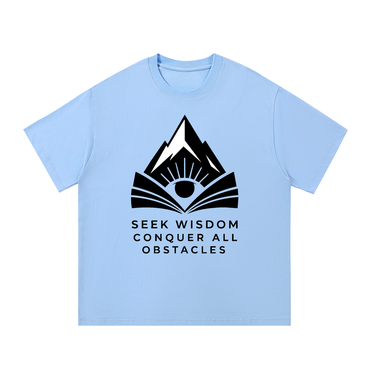 Seek Wisdom Conquer all Obstacles Mountain Peaks Essential Cotton T-Shirt