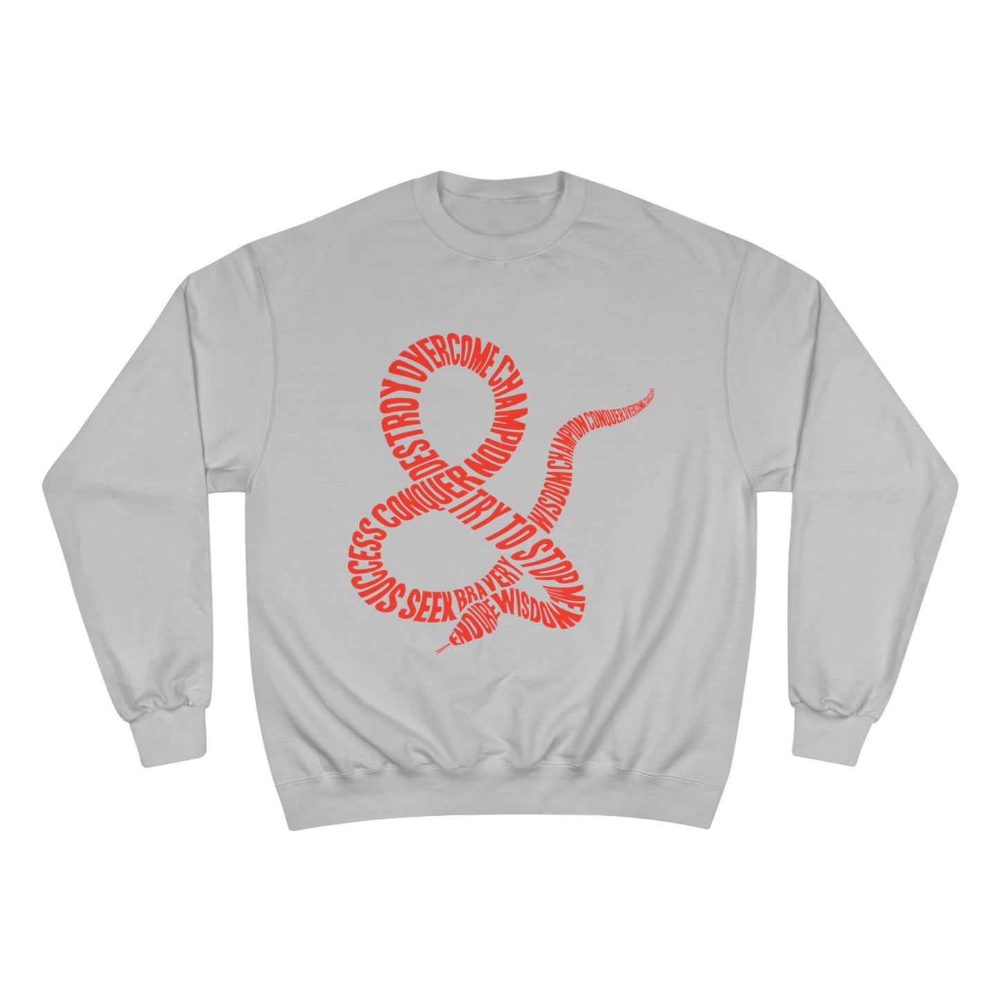 Champion Sweatshirt — Red Ampersand Snake Typography Crewneck