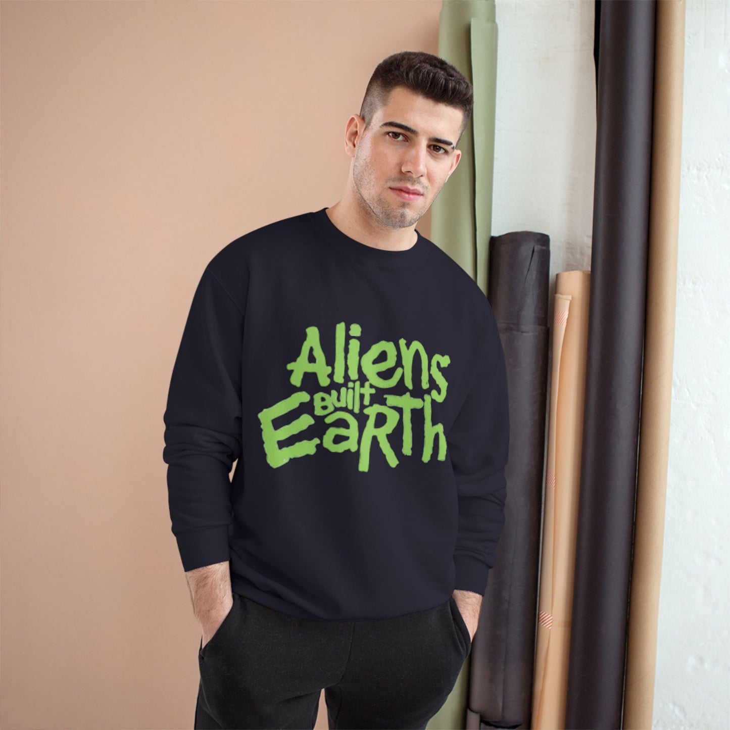 Aliens Built Earth Sweatshirt — Retro Sci‑Fi Graphic Crewneck