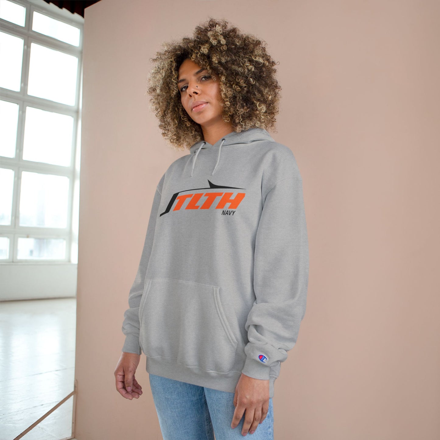 Champion Hoodie — SLTH Navy Racing Logo Pullover