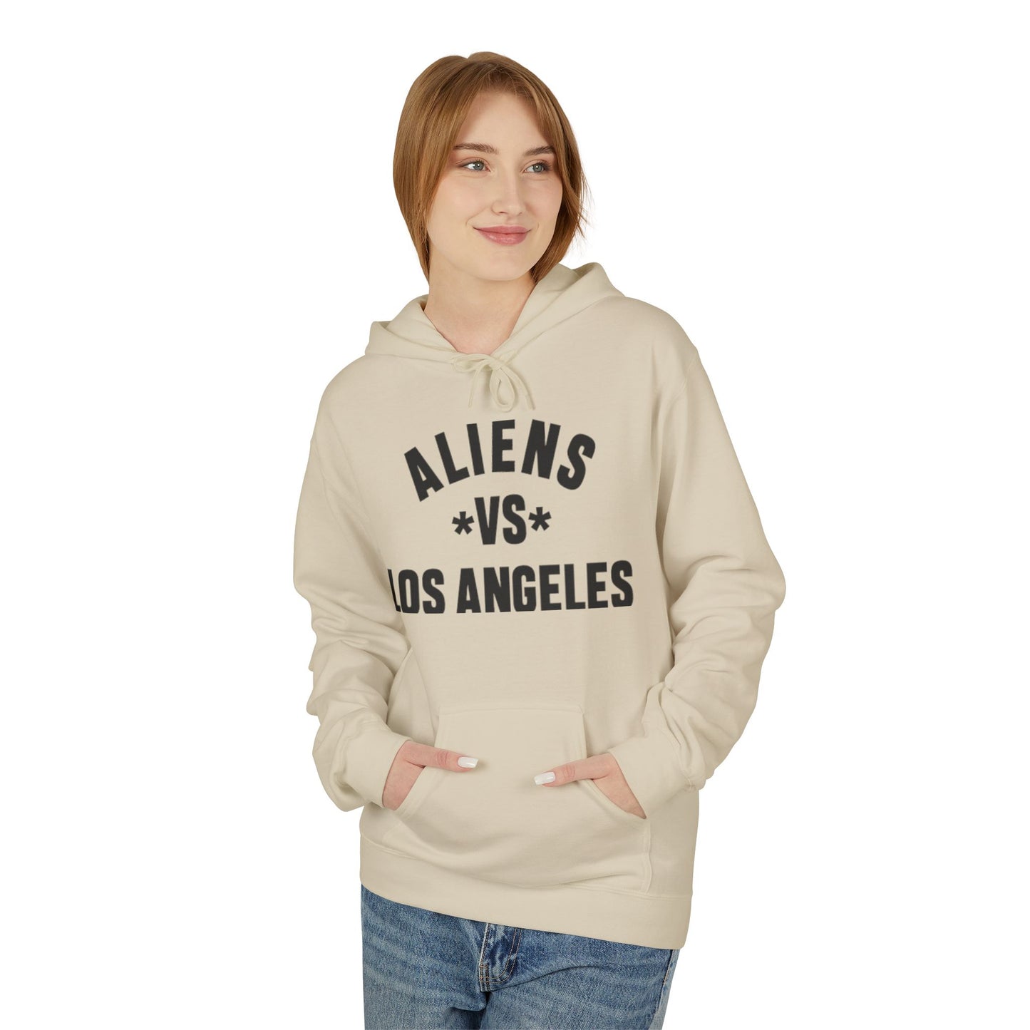 Aliens vs Los Angeles Hoodie — Vintage Sci‑Fi LA Graphic Pullover