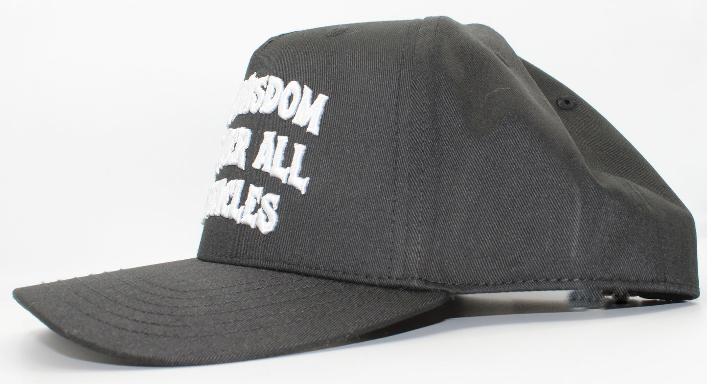 Seek Wisdom Conquer All Obstacles 5 panel Dad hat