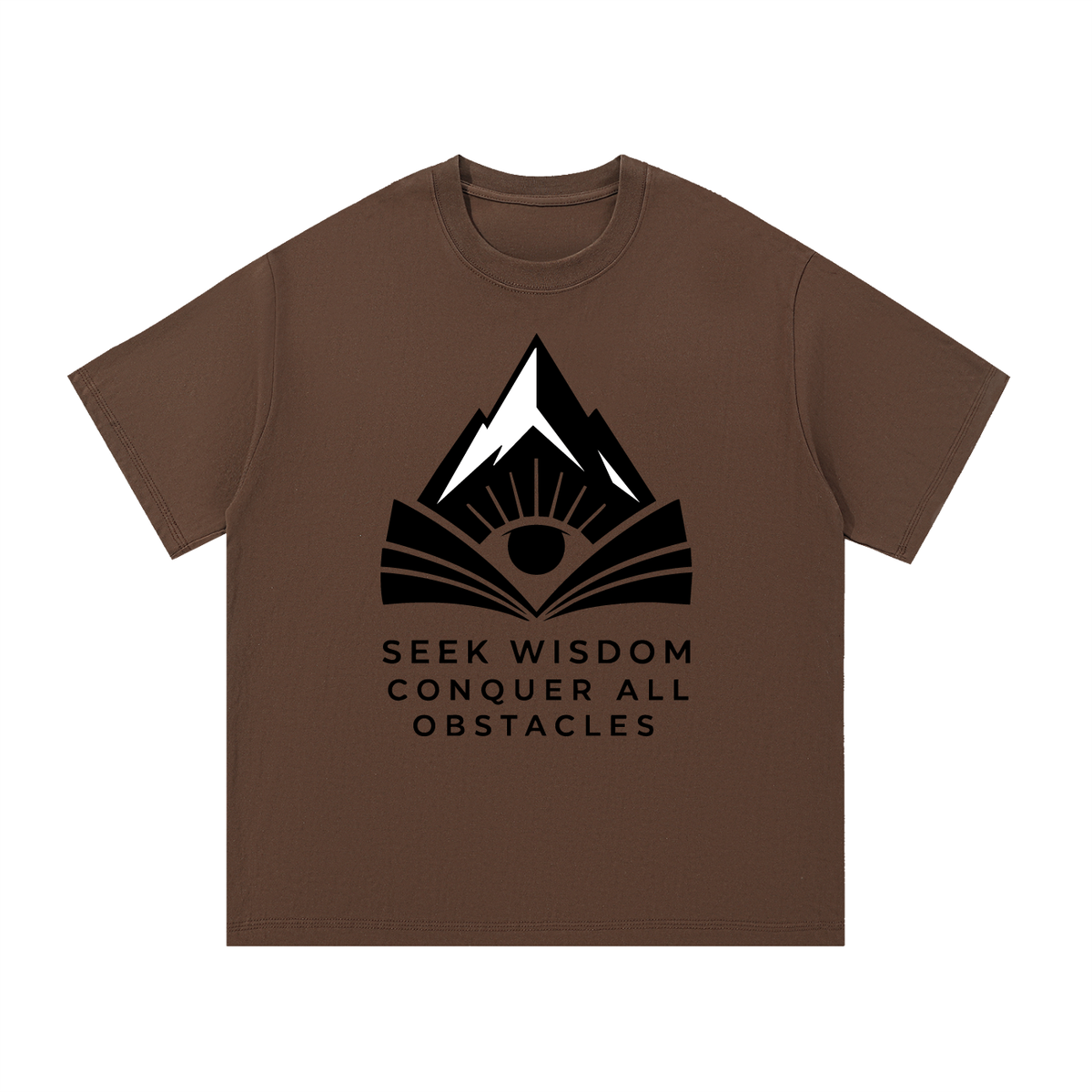 Seek Wisdom Conquer all Obstacles Mountain Peaks Essential Cotton T-Shirt