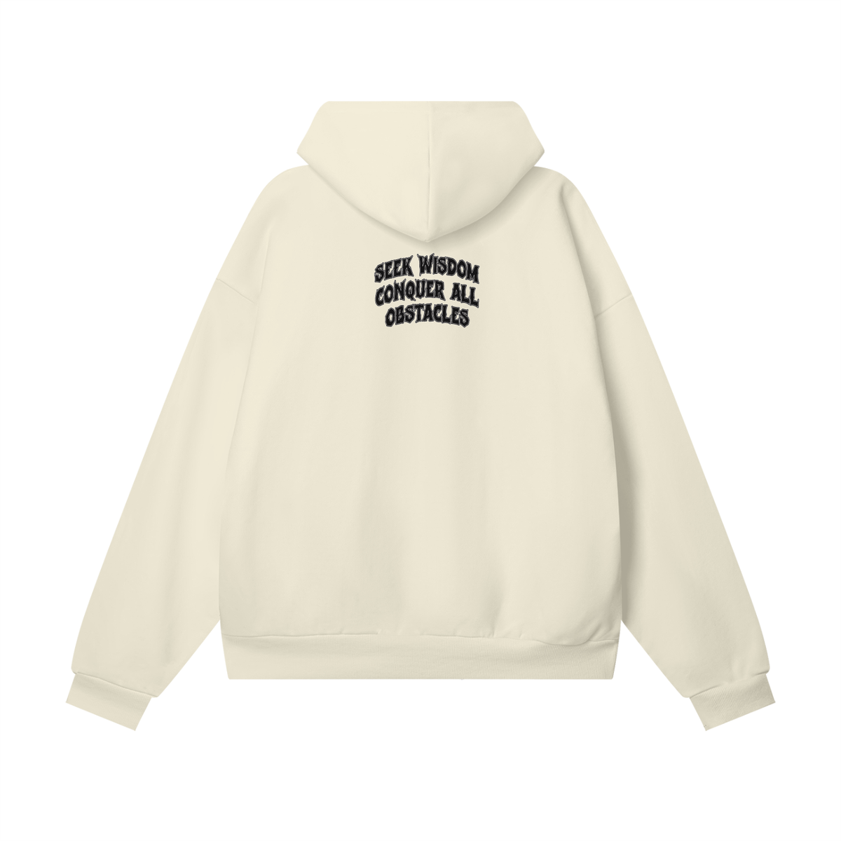 Seek Wisdom Conquer all Obstacles Heavyweight Hidden Pocket Fleece Hoodie