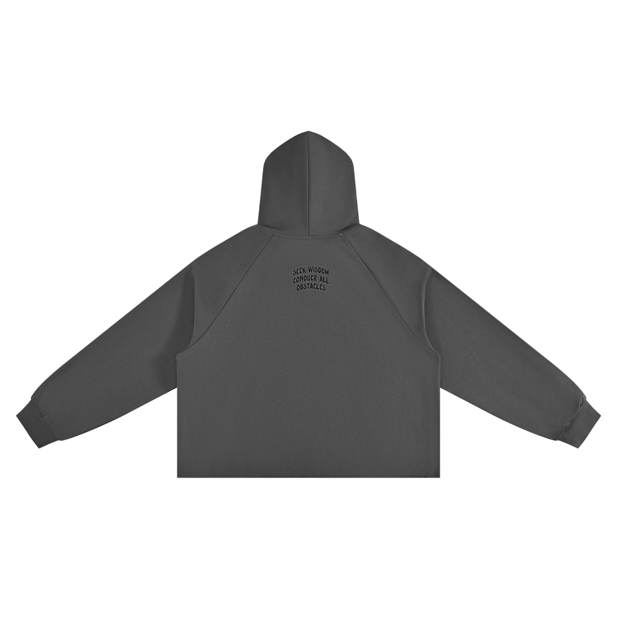 Seek Wisdom Conquer all Obstacles Eyes have thoughts Unisex Vintage Wash Raw Edge Boxy Hoodie