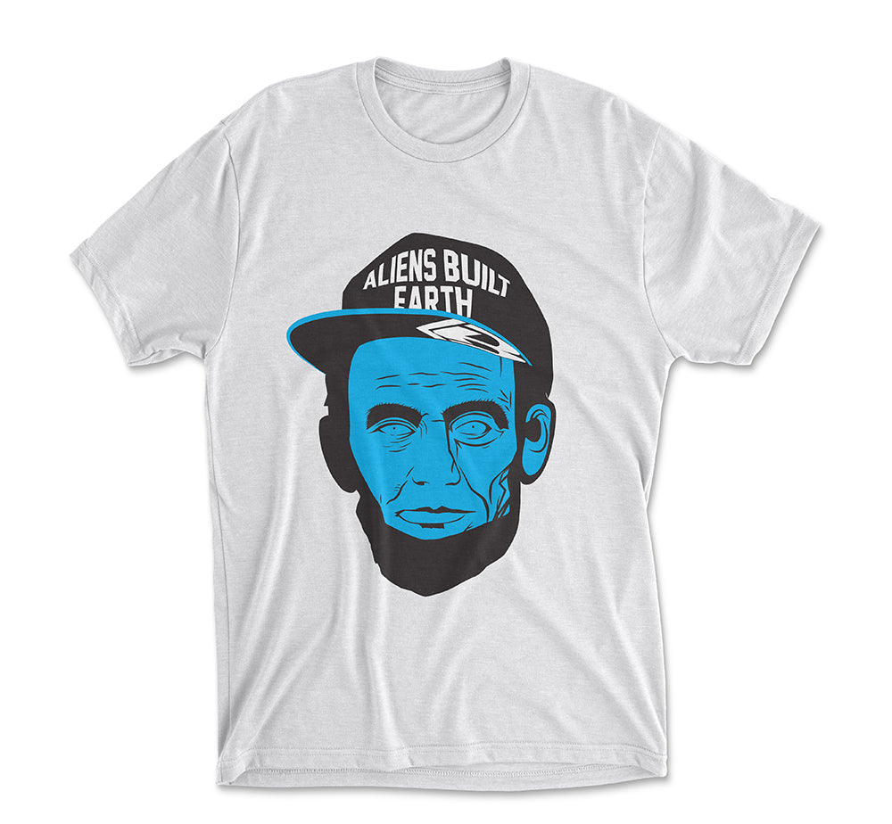 Aliens Built Earth Tee | Blue-WHT - BOTWORLD