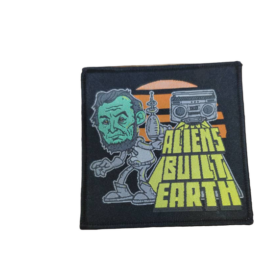 Aliens Built Earth Iron On Patches